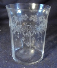 Monongah Roseland etch Tumbler water glass company