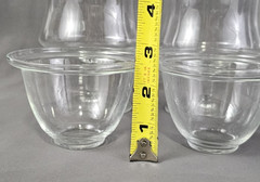3 Clear Glass Seafood Shrimp Cocktail Caviar Fruit Chiller Glasses W/ Insert 💙