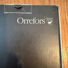 Orrefors HELENA Crystal Champagne Glass Flutes Set 2 Gunnar Cyren Sweden Box