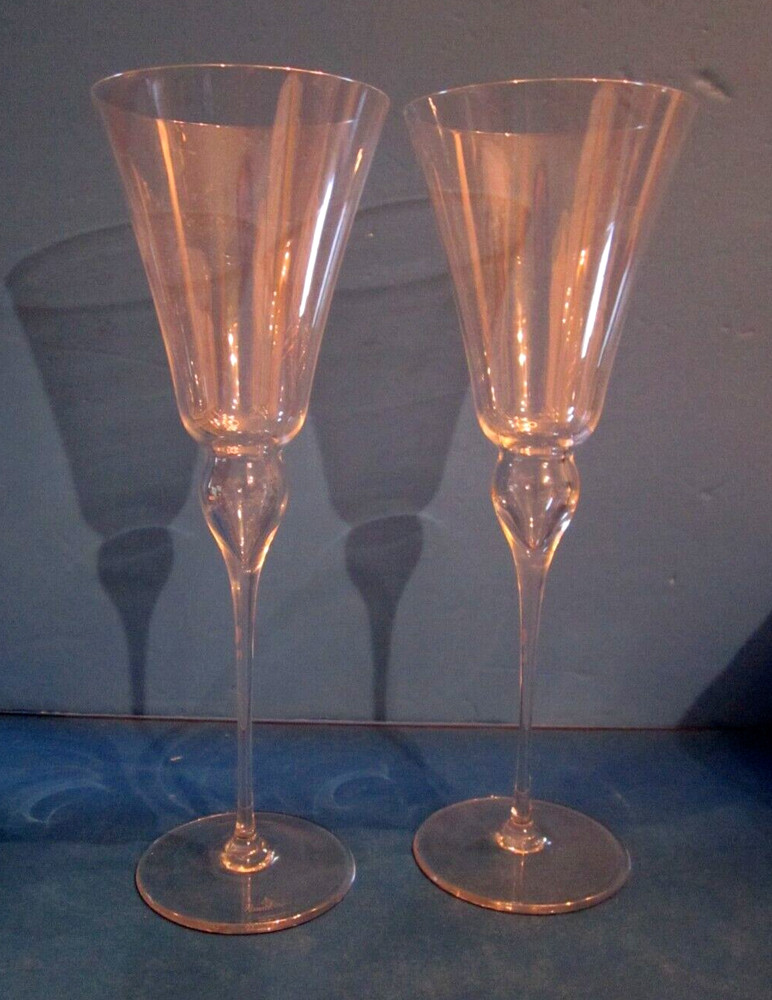 2 Rosenthal glass wine champagne cocktail. Bubble in Stem. 10.5″ Clear Maitre?