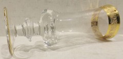 Murano Engraved Hand Blown Glass Wine Glass 16,5cm Clear Medici Gold Trim