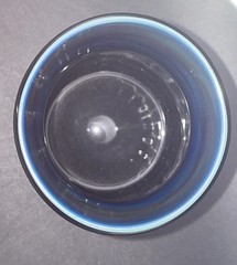 Elaine Hyde Iridescent Art Glass Tumbler Vase Ribbed Pulled Feather Pattern