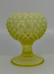 Imperial Glass Vaseline Opalescent Hobnail Goblet Vintage