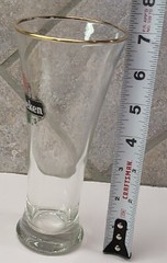 Heineken Beer Pilsner Glass with Gold Trim 12 fl oz