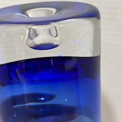 Cobalt Blue Bubble Base Glasses Block Stockholm Set of 2 Crystal Old Fashioned