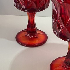 4 Perspective Ruby Red water goblets by Noritake Japan 6.5”H 3.75”W
