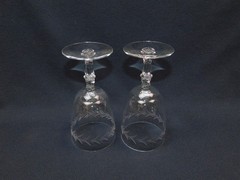 5 Vtg Fostoria Holly Clear Glasses Water Goblet Tall Sherbet Liquor Cocktail