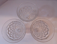 Vtg Set of 3 Fostoria American Clear Water Drinking Glasses Footed 6″ Tumbler