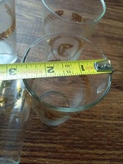 Gold Monogram «C» Glass Set of 4 Juice Glasses 4.5″ Vintage