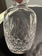 Waterford Style Crystal Vintage Tumble Up Bedside Carafe And Tumbler Glass