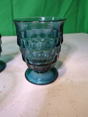 MISC VINTAGE WHITEHALL CUBIST FOOTED GOBLETS/ TUMBLERS DRINKING GLASSWARE LOTS