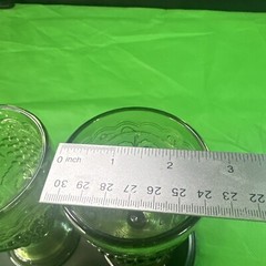 Sage Green L.E. Smith Glass USA Pressed Glass Juice Egg Cup Reversible Set of 2