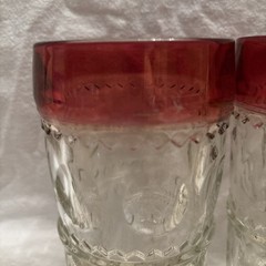 Tiffin Franciscan Set of 4 Highball Glasses Kings Crown Ruby Red Flash Cranberry