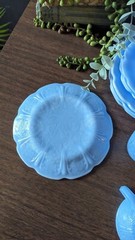 Antique Delphite Blue Cherry Tea Set, 13 pieces, Antique Cherry Tea Set