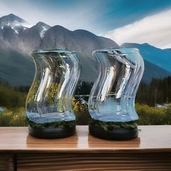 JOYJOLT Pivot Double Walled Glass Tumblers For Coffee Drinkers Set of 2