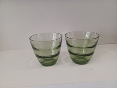 Green Tapered Glass Tumbler Glasses Two-Piece Set