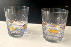 Euroglass Romania Milano Swirl Stained Glass Drinking Glasses 4 3/4″ (2)
