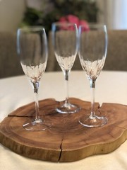 Lenox Crystal STARFIRE Fluted Champagne Glasses Allegro Shape 8.25” Set Of 3