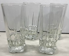 Set of 4 Libbey Squire Cooler Clear Glass Tumblers ~ 6.75″ ~ Heavy Square Bottom