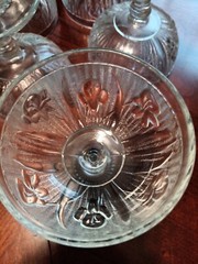Iris & Herringbone Stemmed Serbert Glass Set#2