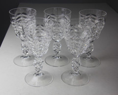 Set of 5 Royal Leerdam Netherlands Pattern Water Goblets