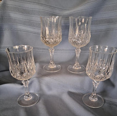 Longchamp Cristal D’arques France 24% Led Crystal Wine Glasses Set Four 6.5 «