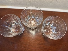3 “Seneca” Double Old Fashioned Glasses Heavy Cut Crystal Glasses VTG, MINT