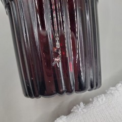 Royal Ruby Red Juice Glass – Anchor Hocking Old Cafe Pressed Glass Pattern