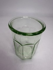 Green Depression Pre Anchor Hocking Glass Octagonal Tumbler Working Glass