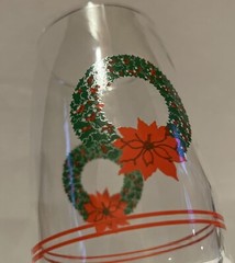Christmas Wreath Glasses Jc Penny Seanson’s Greetings Set Of 4 NOS