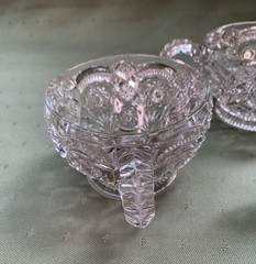 Vintage Imperial Glass Ohio Fashion Clear Pressed Glass Punch Cups Set of 3