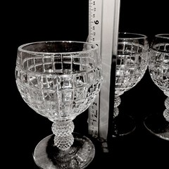 Set 6 Heisey Victorian Clear 5 Crystal Water Goblets 5 3/8” & 1 Claret wine