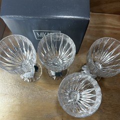 New Vintage Mikasa Park Lane Crystal Water Goblets SN101/001 Set of 4 NIB NOS