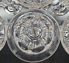 6 Imperial Glass Old Williamsburg Clear Water Goblets Vintage Stemware Retro Lot