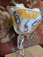 MCM Barware Beau Brummell “Gay Fad” Martini Glasse Vintage Novelty Tipsy Guy