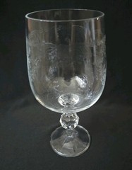 SET OF 4 IMPORT ASSOC CASCADE CLEAR GLASS WATER WINE GOBLETS 6 1/2″