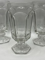 Set Of 3 – 7” Vintage Fostoria Virginia Clear Stemmed Iced Tea/Water Glasses