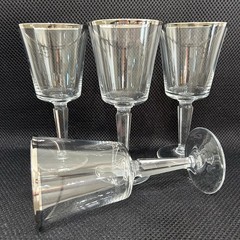 Solitaire by Lenox – Set Of 4 Vintage Platinum Trimmed Wine Glasses Vintage