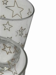 ✨✨Vtg 4 Gold Star Rock Glasses 14 0z rocks.✨✨