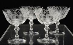 Set of 4 Tiffin Franciscan Elegant June Night 4 1/2 Inch Low Sherbets EX COND