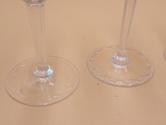 Vtg Rogaska Gallia Hock Wine Glasses Rare 8″ Set Of 2 Floral Etched Ex cond!