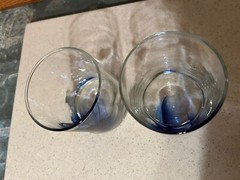 Libbey Blue Ribbon Swirl Dimple Rocks Glasses Set of 2