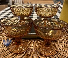 VTG Provincial ~ By Noritake Sherbert/ Champ Set 4 Amber ~ EUC ~ Discontinued