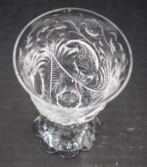 Rare Heavy Rock Crystal Webb Cut Glass Wine with Monogram