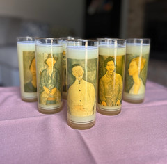 Mid Century Amedeo Modigliani Portrait Highball Glasses