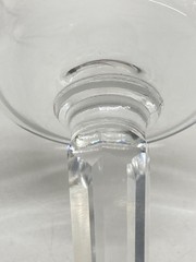 2 Lenox Solitaire Platinum Trim Barclay Clear Crystal Wine Glasses Pair 6 1/2″
