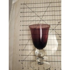 #7739 Amethyst Purple Wine Water Stem Glasses Pair