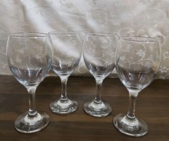 Pasabahce Tear Drop Yin Yang Turkish Mark Wine Glassware Set Of 4 Elegant Chic