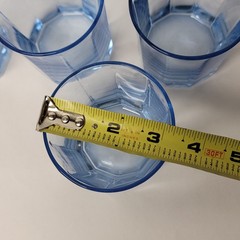 8 Anchor Hocking Blue Juice Glasses Reflections Short 10 Oz Glass Rocks Set