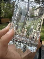Set Of 4 Made In Italy Starburst Double Old-Fashioned Lowball Whiskey Glasses